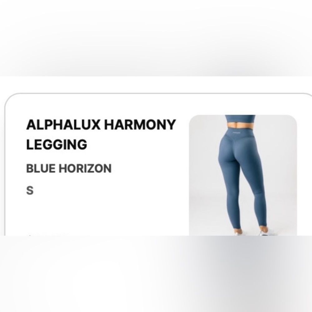 AlphaLux Harmony Legging in Blue Horizon shade, size small